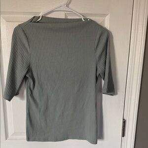 Old Navy Ribbed Long Sleeve Top - Light Gray
